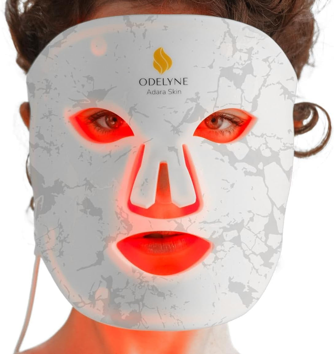 ® Adara Skin Masque Facial À DEL, Traitement De La Lumière Rouge, Lumière Rouge Proche Infrarouge 850, Anti-Âge Et Fermeté, Cible Les Ridules, Les Rides Et Les Rougeurs, Portable Et