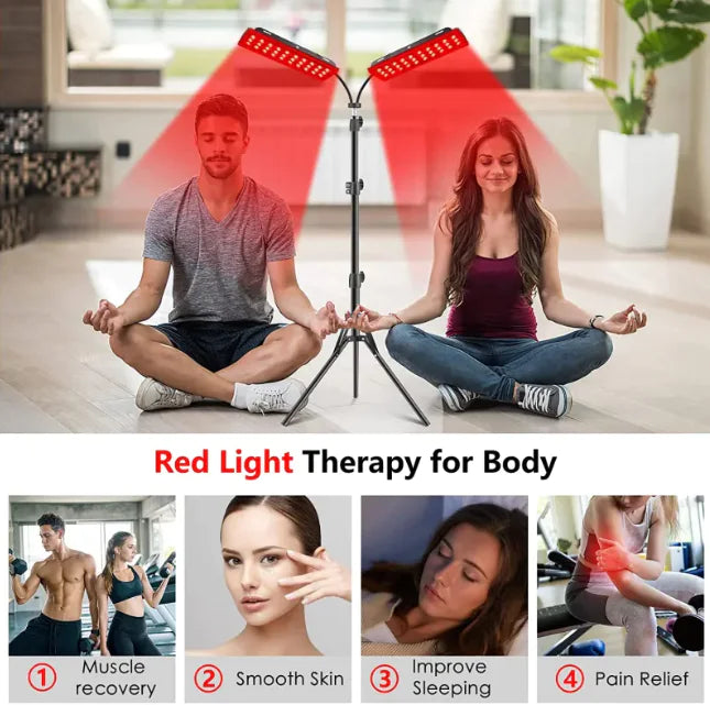 Lampe de Thérapie Rouge à Double Tête avec Trépied